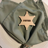 Bordkort med graveret navn | Sherif stjerne | Flere varianter