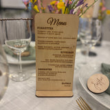 Menukort på fod | Flere varianter