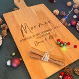 Skærebræt med personlig tekst | Med Håndtag | Bøgetræ | 38x20cm