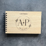 Gæstebog med personlig tekst | Personligt monogram | Flere varianter