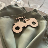 Bordkort med graveret navn | Traktor | Flere varianter