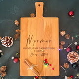 Skærebræt med personlig tekst | Med Håndtag | Bøgetræ | 38x20cm
