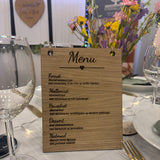 Bordnummer / menukort kombi | Flere varianter