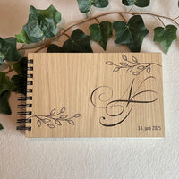 Gæstebog med personlig tekst | Personligt monogram | Flere varianter
