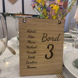 Bordnummer / bordplan / menukort kombi | Flere varianter