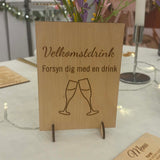 Serveringsskilt | Velkomstdrink - forsyn dig | Flere varianter