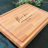 Skærebræt med personlig tekst | Bøgetræ | 40x30cm