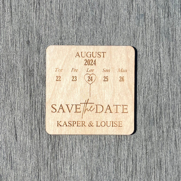 Save The Date magnet i træ | Flere varianter