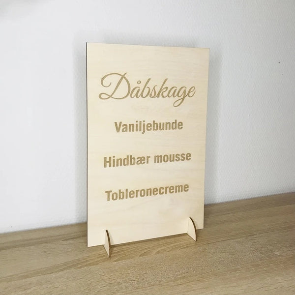 Dåbskage-skilt med fod